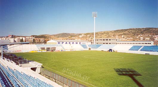 View of Nea Efkarpia Stadium from the southwest corner of the stands