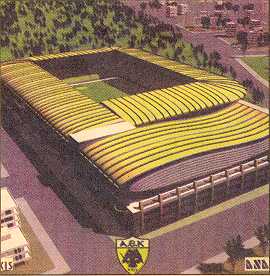 The plan of the new AEK stadium (on the south side lies a proposed commercial complex)