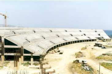 The west stand, constructed many years ago